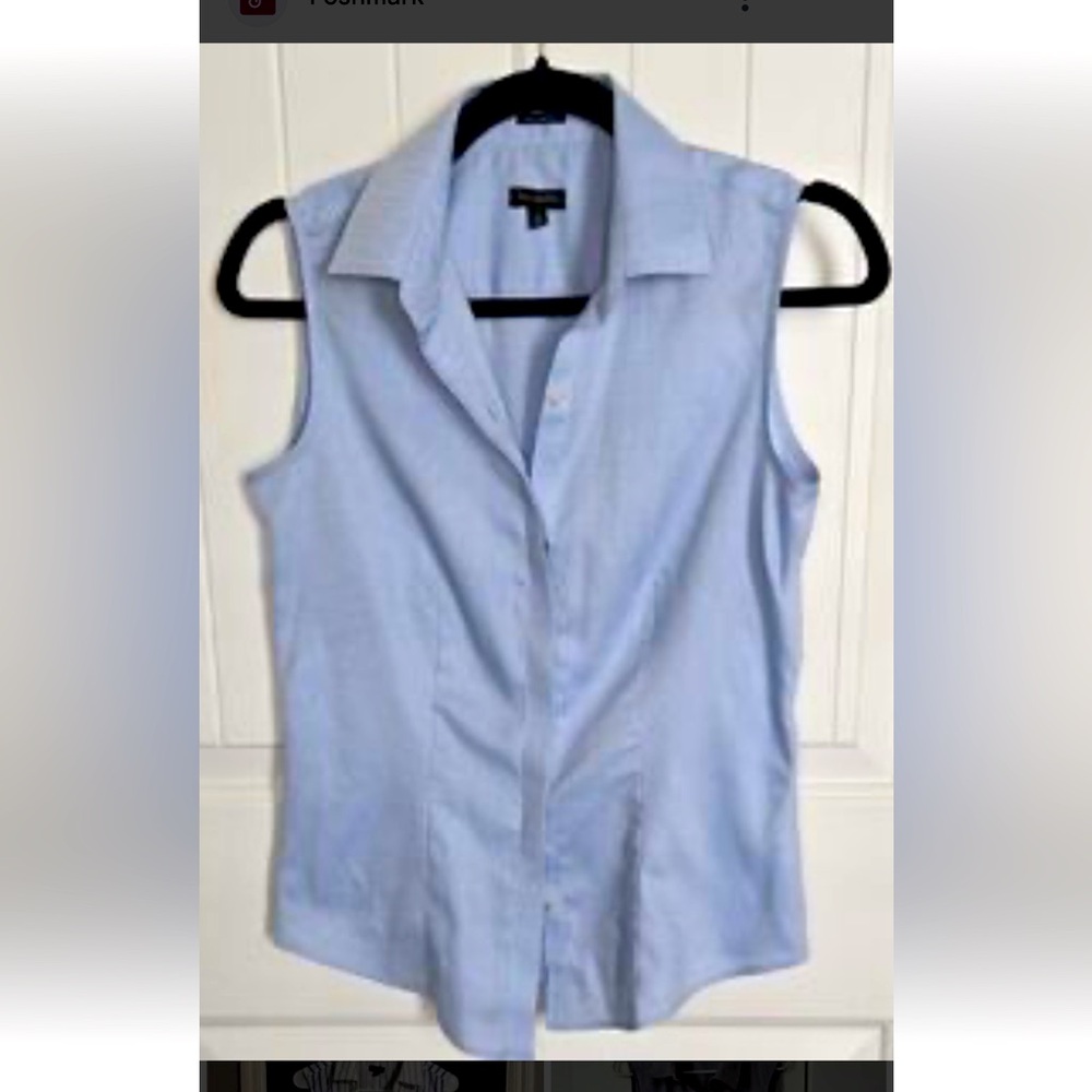 Talbots front placket button up sleeveless shirt petite